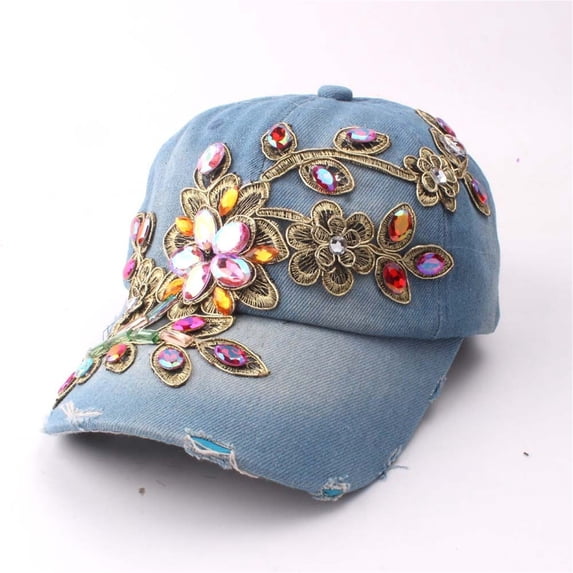 Adjustable Dad Hat VLOOCKLW Studded Rhinestone Crystals Adjustable Ponytail Mesh Baseball Cap Shiny Bling Casual Sports Cap Breathable Sun Hat