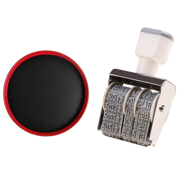 Adjustable Date with Agate Stone Wheels, Heavy Base for Cardboard, Plastic, Paper