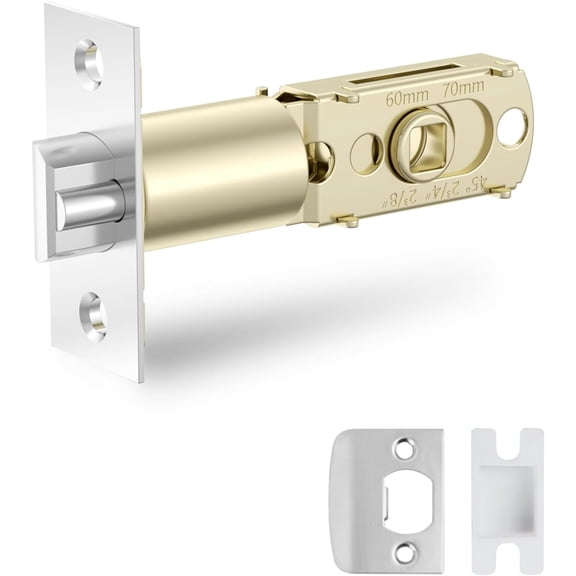 Adjustable Deadlatch 2-3/8'' or 2-3/4'', Fingerprint Door Lock Replacement Latch, Smart Door Knob Deadlatch