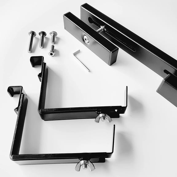 Adjustable Deck Railing Planter Box Holder with Non Marring Mounting Hardware Ideal for Small to Medium Sized planters from 16" to 32" Wide for Vertical Spindles