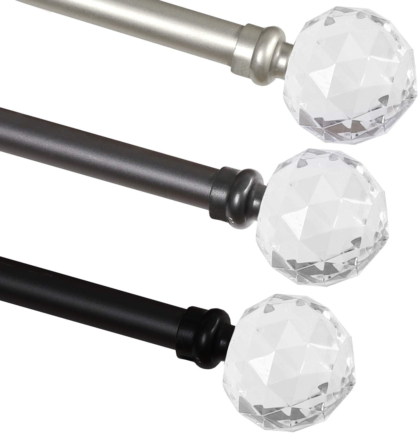Adjustable Decorative Window Curtain Rod Set for Windows 66 To 120 ...
