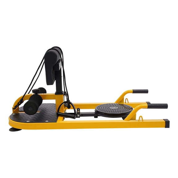 Adjustable Deep Squat Machine - 6-Position Leg Hook & Backrest, 176lb Capacity, for Abs/Thighs/Glutes Workout, Yellow/Black
