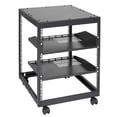 thumbnail image 1 of Adjustable Depth 12U Open Frame Server Rack, 4 Post AV Rack with Casters for IT Equipment, Wall Mount or Free Standing Network Rack for Routers Modems, 1 of 8