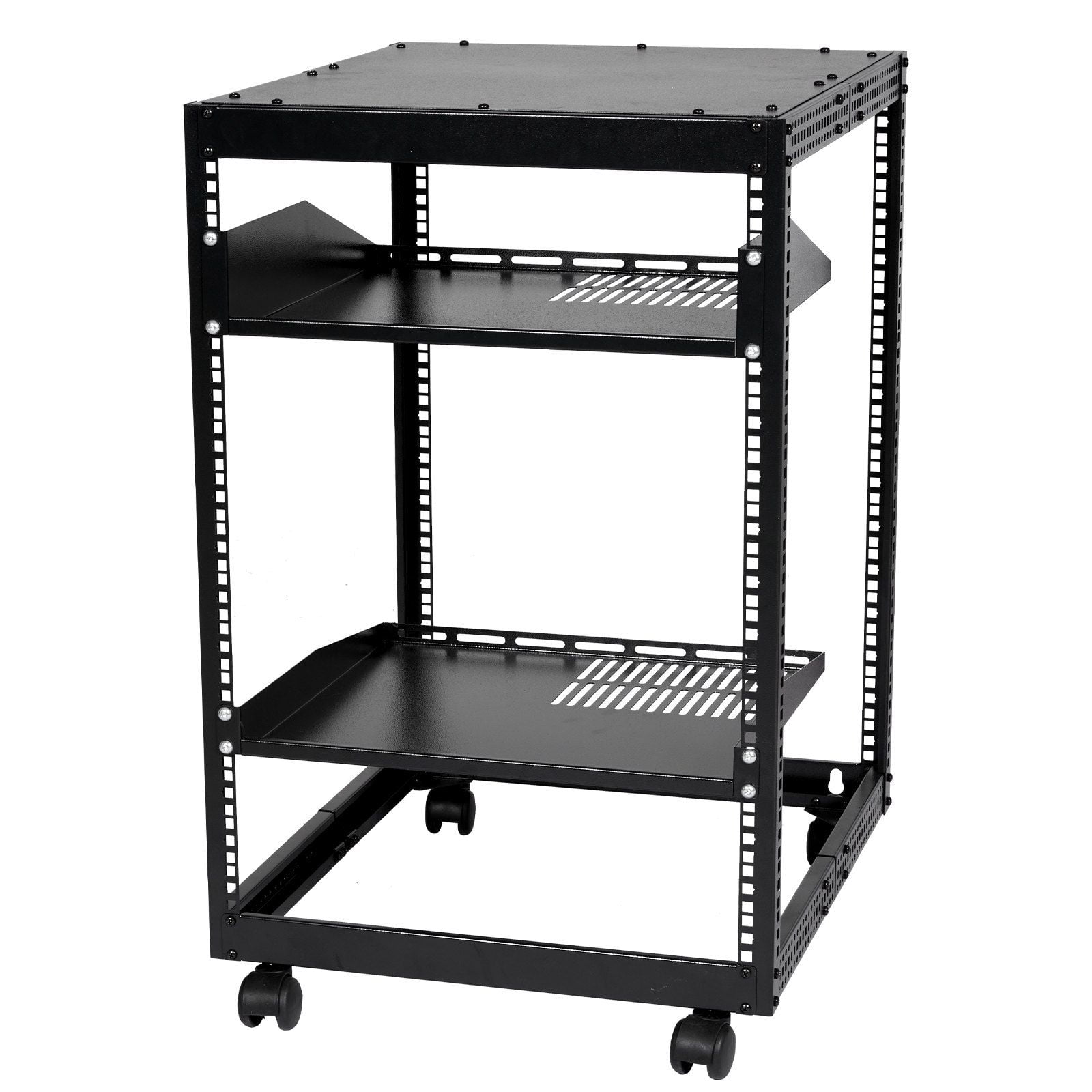 Adjustable Depth 15U Open Frame Server Rack, 4-Post IT Rack with ...