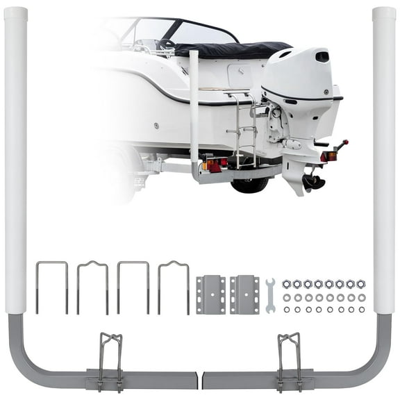 Adjustable Design Trailer Guide Poles, Trailer Guides with PVC Pipes, 2PCS Rustproof Galvanized Steel Trailer Guide with Light, Boat Trailer Guide