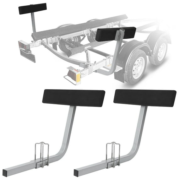 Adjustable Design Trailer Guide Poles, Trailer Guides with PVC Pipes, 2PCS Rustproof Galvanized Steel Trailer Guide with Light, Boat Trailer Guide