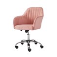 thumbnail image 1 of Home Office Chair, Adjustable Desk Chair, Modern Mid Back Chairs, Tufted Velvet Fabric Computer Desk Chair, Swivel Adjustable Task Chair, Computer Desk Stools for Home, Pink, 1 of 5