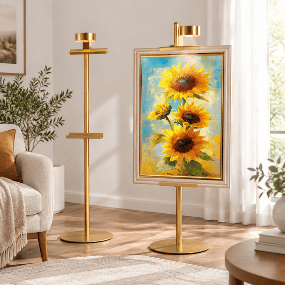 Adjustable Desktop Photo Frame Stand Withic Wallting Light Holds Picture Frames Up To 30 Inch Rechargeable Metal Vertical 3 Color