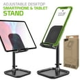 thumbnail image 1 of Adjustable Desktop Smartphone and Tablet Stand, Heavy Duty Adjustable Phone Stand with Mini Shelf, Non-Slip Rubberized Base Compatible to Smartphones, Tablets, iPads and Nintendo Switch – Black, 1 of 10
