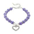 thumbnail image 1 of Adjustable Diamond Dog Collar - Alloy with Pearls, Heart Decoration - for Small/Medium Pets, Fashionable, Secure Fit, 1 of 4