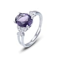 thumbnail image 1 of Adjustable Sterling Silver Ring with Sparkling Synthetic Crystal and Cubic Zirconia Lightweight Everyday Wear Jewelry, 1 of 4