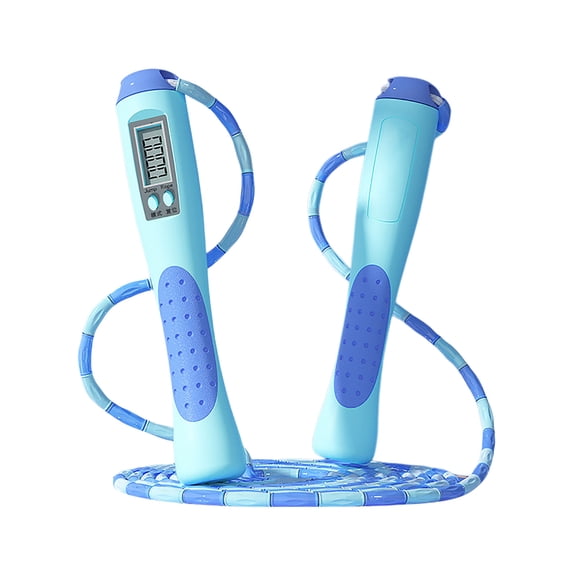Adjustable Digital Counting Jump Rope with LCD Display 110.2", Smart Fitness Skip Rope with Ergonomic Handles, Calorie Counter Workout Equipment for Home Gym(Blue)