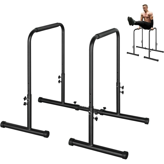 Adjustable Dip Bar Portable Functional Dip Stand Station Exercise Heavy Duty Parallel Bars Workout Equipment for Strength Training