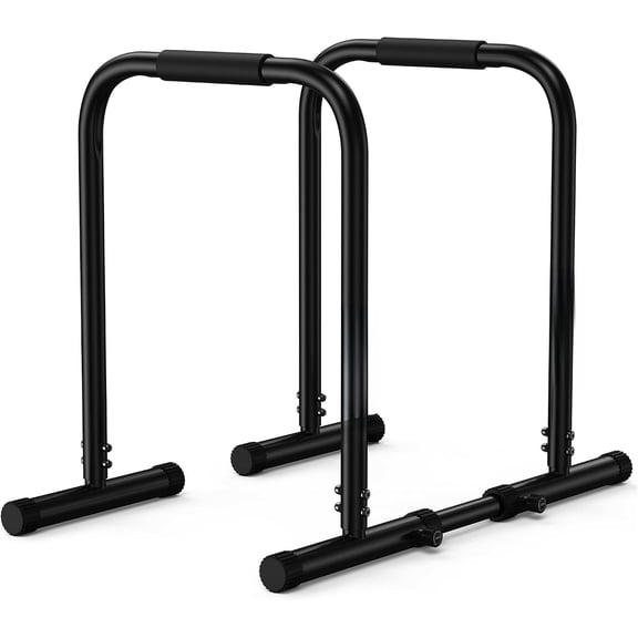 Adjustable Dip Bar Station, Heavy Duty Parallette & Parallel Bars, 400LBS Stable Dip Stands for Home Gym, Calisthenics & Upper Body Workout Equipment
