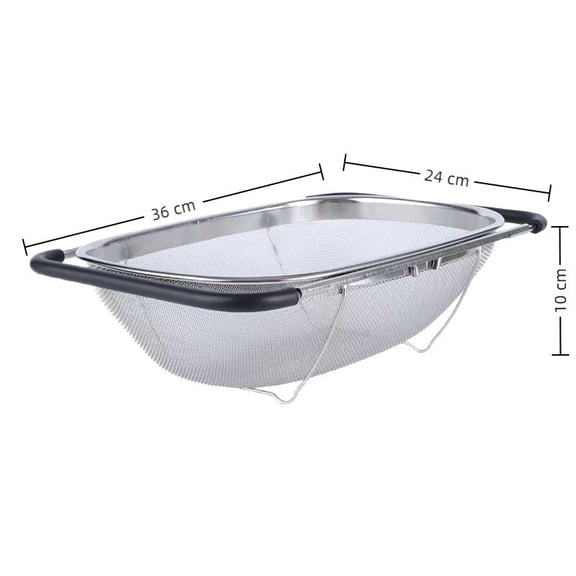Adjustable Dish Drainer Dish Rack Over The Sink,Drying Rack,Extendable Vegetable Fruit Washing Basket,Collapsible Strainer Basket,Stainless