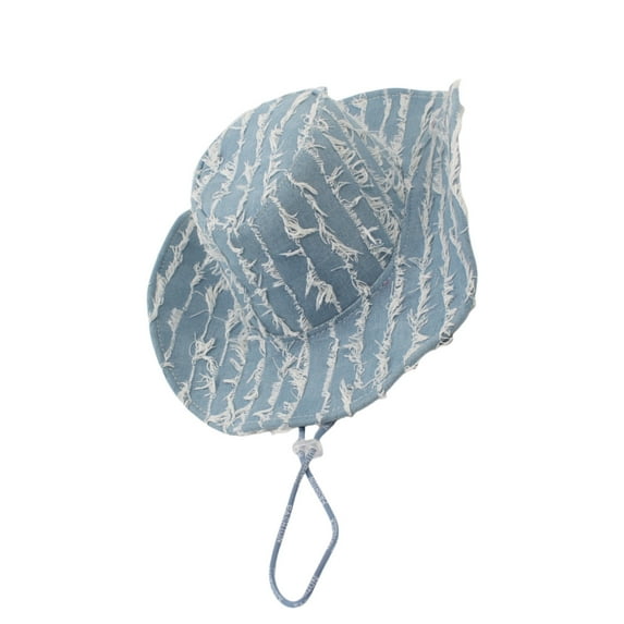 Adjustable Distressed Trim Sun Foldable Wide Brims Hat For Beach Vacation