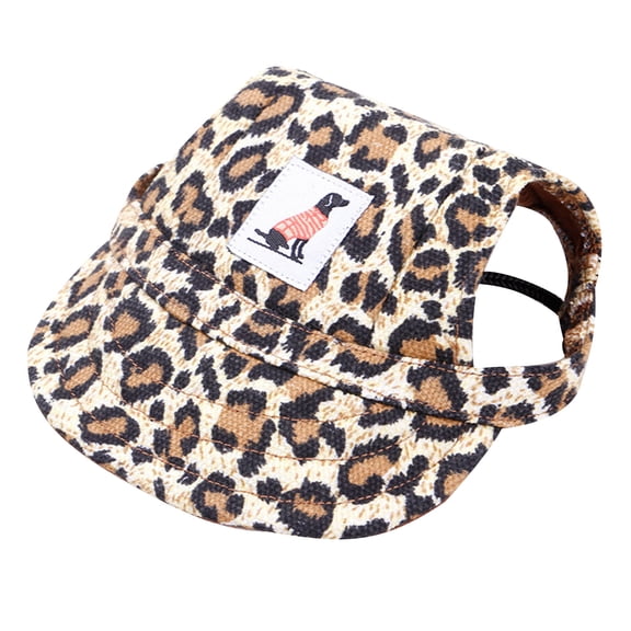 Adjustable Dog Baseball Cap, Outdoor Pet Sun Hat Summer Canvas Visor, Puppy Sun Protection Hat with Drawstring, Medium