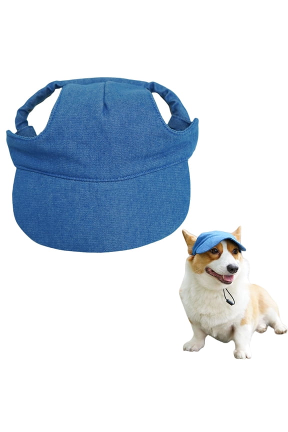 Adjustable Dog Baseball Cap with Ear Holes, Sun Protection Visor Hat for Small to Large Dogs