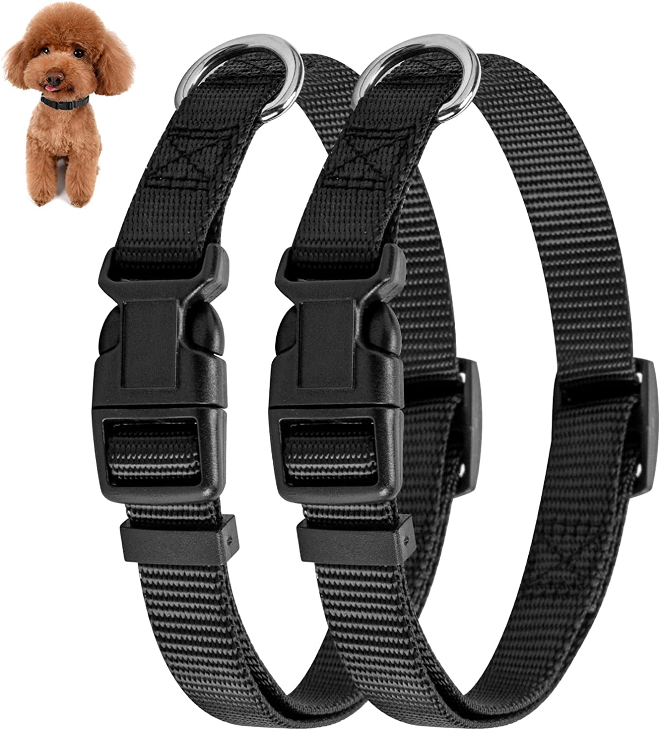 Adjustable Dog Collar Black Nylon Dog Collar Martingale Collar for Dogs