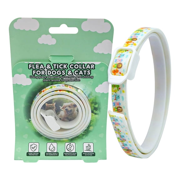 Plant Based Dog Flea Tick Repellent Collar for Long Lasting Protection Infused with Natural Ingredients Simple to Use Outdoors(Animals)