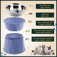 thumbnail image 1 of Adjustable Dog Food Bowls, Stainless Steel Cat Bowls with Stand, Non-Slip Raised Cat Bowls for Medium/Small Size Dogs Cats, Adjusts to 3 Heights, 2.2", 4.1", 5.5'', Blue, 1 of 8