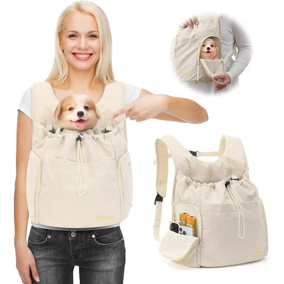 Adjustable Dog Front Carrier Backpack - Mesh, Zippered Windows