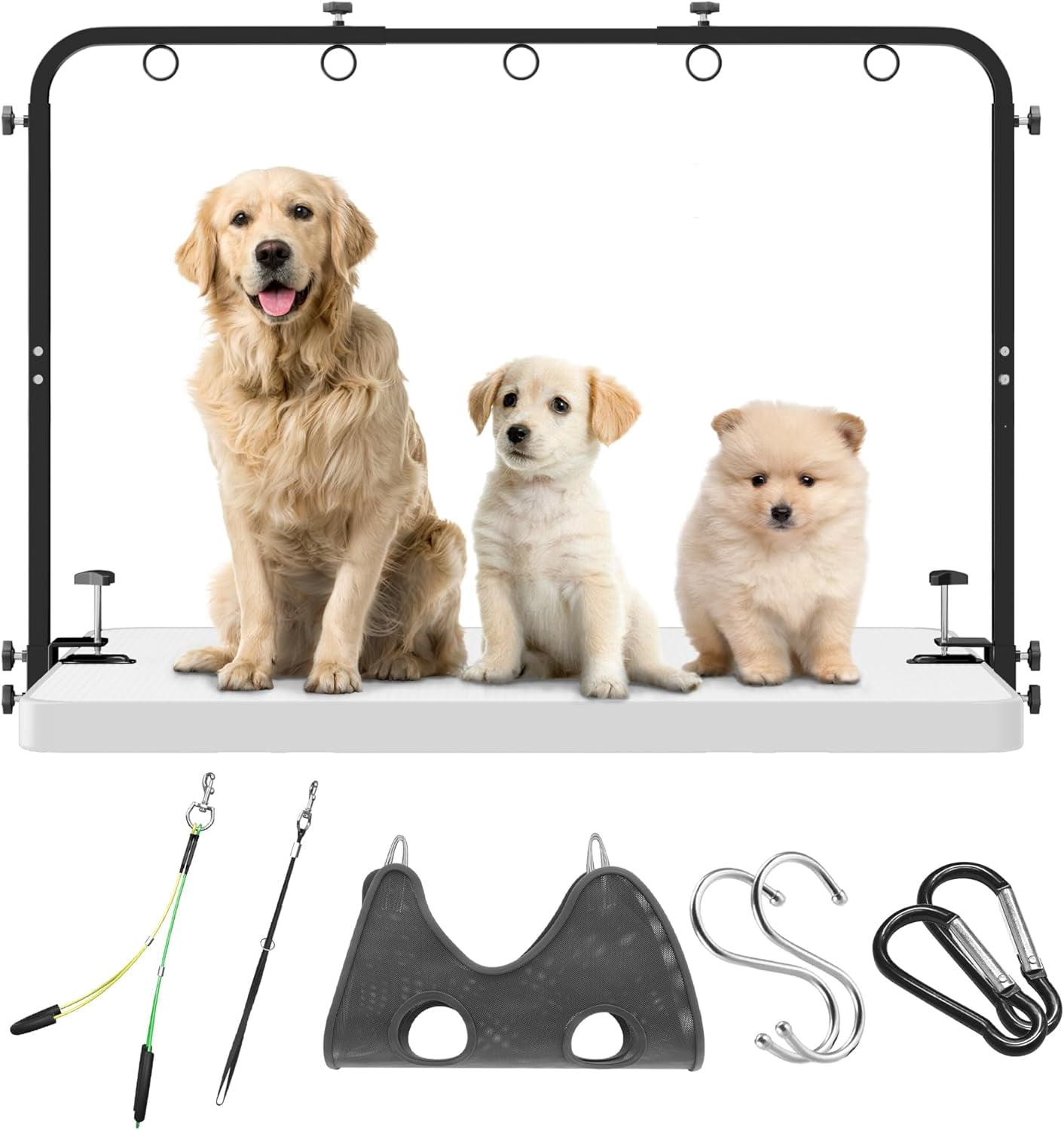 Image showcasing Adjustable Dog Grooming Arm for Table: 42'' Height, 27''–39'' Width ...