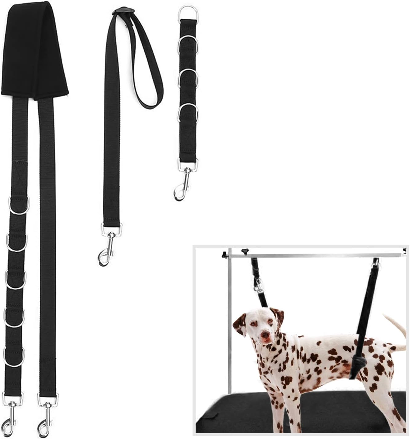 Adjustable Dog Grooming Belly Belt for Trimming Table Scissor Table,black