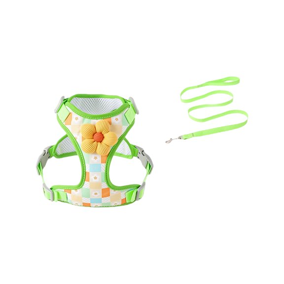 Adjustable Dog Harness Breathable Pet Chest Strap with Traction Rope, Heavy Duty Outdoor Walking Supply for Family Pets and Small to Medium Dogs