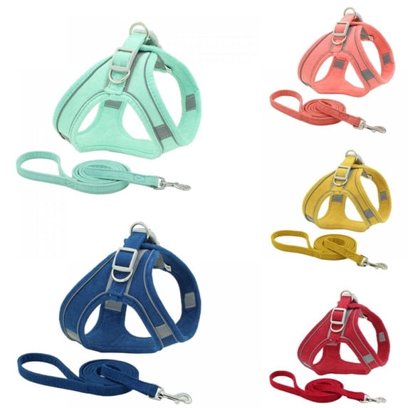 Adjustable Dog Harness Reflective Breathable Dog Leash for Small Medium Dogs -(XS- Neck Size: 11-12.6" - Chest Size:13-16.5")