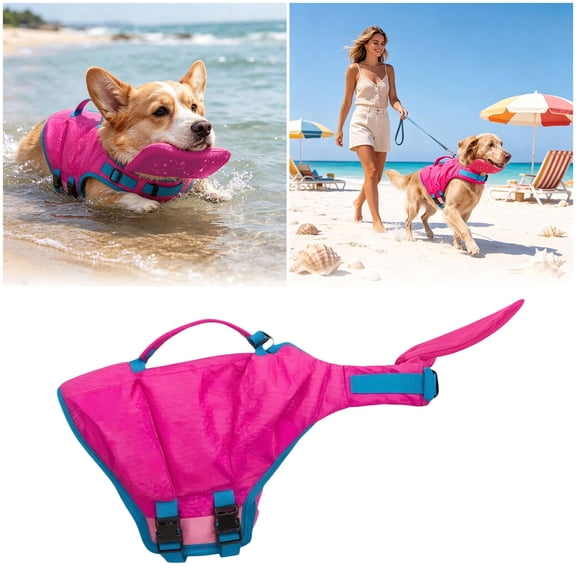Adjustable Dog Life Jacket High Buoyancy Quick Dry Pet Float Vest for Pool Beach Swimming