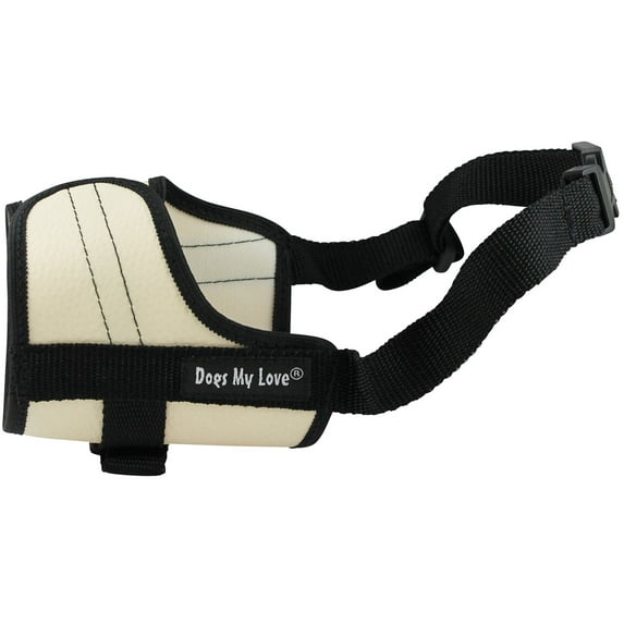 Adjustable Dog Muzzle 6 Sizes Beige (L: 9.5"-13.5" Snout Circumf.)