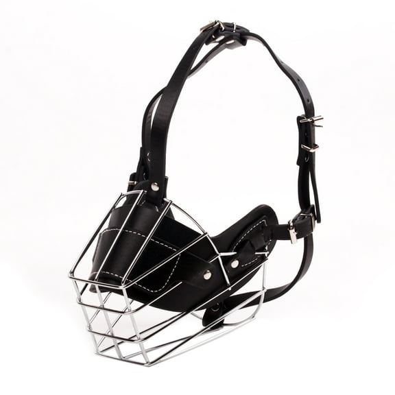 Adjustable Dog Muzzle Basket with PVC and Metal Wire Frame, Breathable Training Muzzle for Large and Extra Large Dogs, Bite Prevention Design with Secure Strap