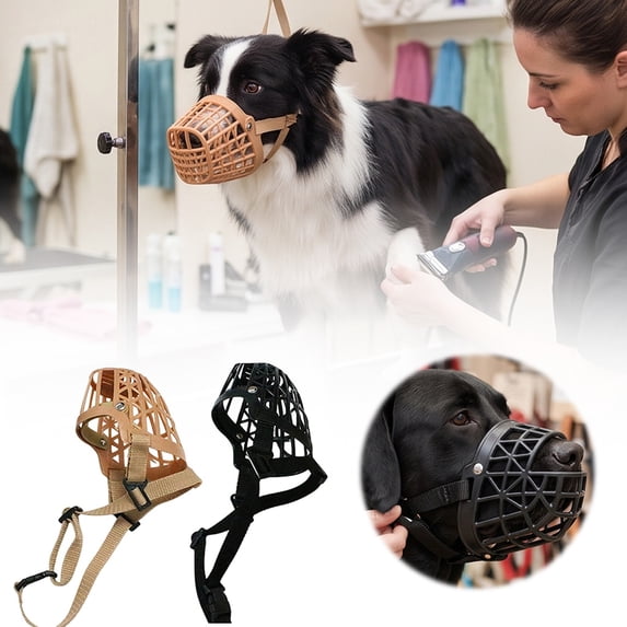 Adjustable Dog Muzzle, Breathable Basket Dog Muzzles Prevent Biting Barking Chewing, Soft Safety Dog Mouth Cover for Grooming Vet Visits, for Small to Large Dogs