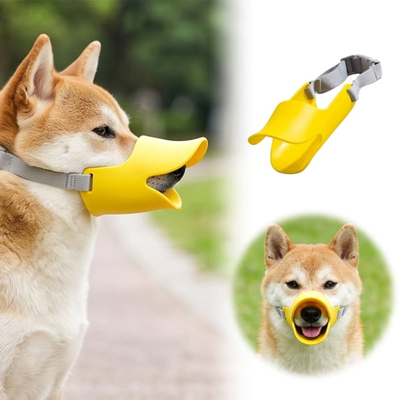 Adjustable Dog Muzzle Duck Bill Shape Anti Bite Mouth Cover for Small Breeds Breathable Pet Training Tool A