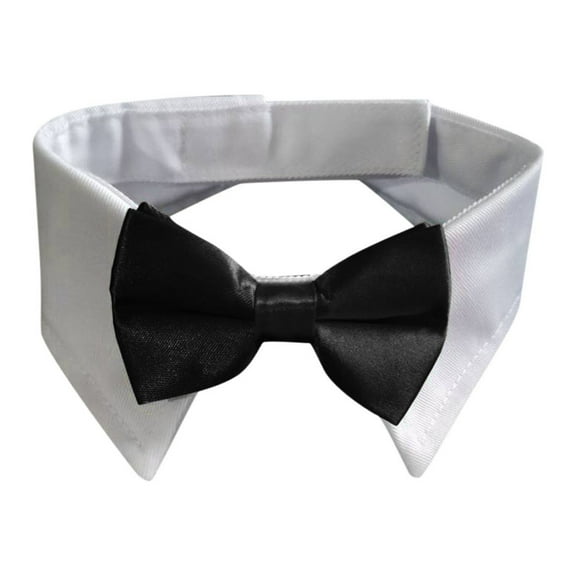 Adjustable Dog Neck Tie Collar Dog Collar With Black Necktie Wedding Formal Dog Collars For Small Medium Large Dogs Pets Lapel Bow Collar