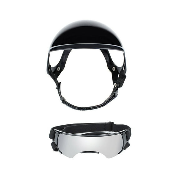 Adjustable Dog Protective Helmet and Goggles Set For Active Pet Outdoor Activity Sunproof Sunglasses for Small Breeds