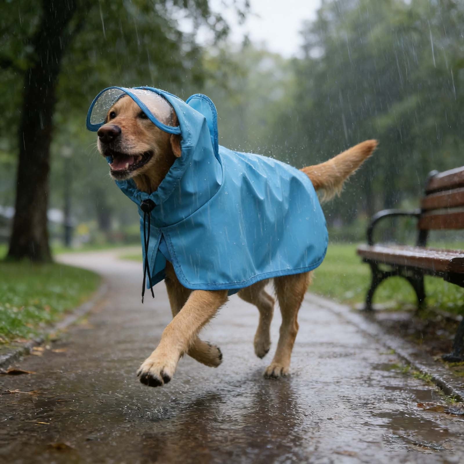Adjustable Dog Raincoat – Waterproof Hooded Pet Rain Jacket for Small ...