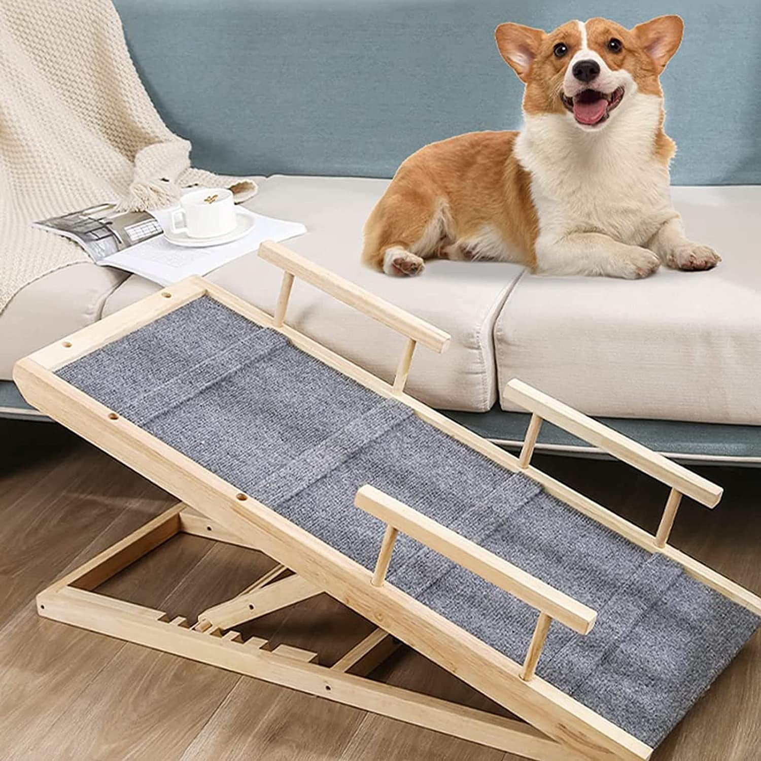 Adjustable Dog Ramp for All Dogs and Cats Dog ramp for Couch or Bed