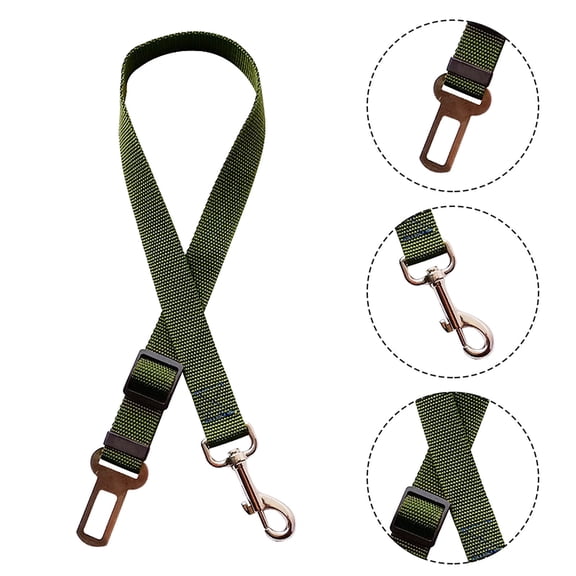 Adjustable Dog Seat Belt, Usupdd Retractable Car Safety Tether for Small Medium Dogs, Pet Travel Lead Rope with Sturdy Fabric for Secure Car Journeys, Army Green