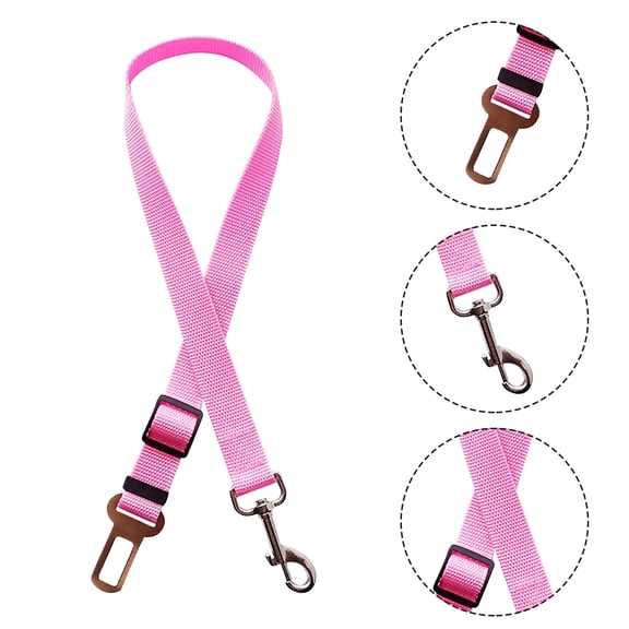 Adjustable Dog Seat Belt, Usupdd Retractable Car Safety Tether for Small Medium Dogs, Pet Travel Lead Rope with Sturdy Fabric for Secure Car Journeys, Pink