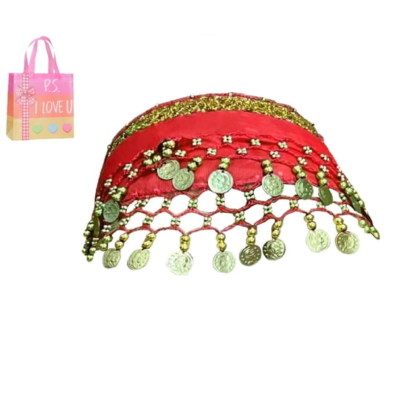 Adjustable Dog Sequin Waist Wrap - Bling Belly Dance Hip Scarf, Puppy Party Dancing Costume Z