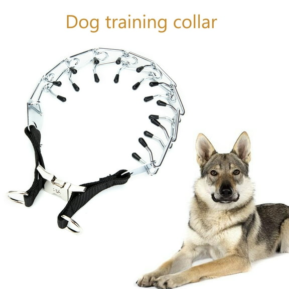 Adjustable Dog Training Collar Waterproof Metal Steel Prong Pinch choke Rainproof Pets Chain