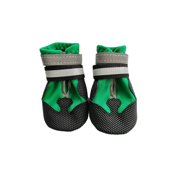 Adjustable Dogs Boots with Soft Rubber Sole, Waterproof Dog Shoes with Reflective Straps, Paw Protector for Hot Pavement for Medium and Large Dogs - (Green,XXL)