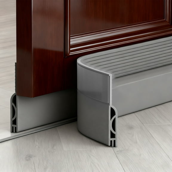 39" Adjustable Silicone Door Sweeper - All-in-One Weather Stripping Gap Filler for Indoor/Outdoor Doors (Draft/Noise/Bug Block)