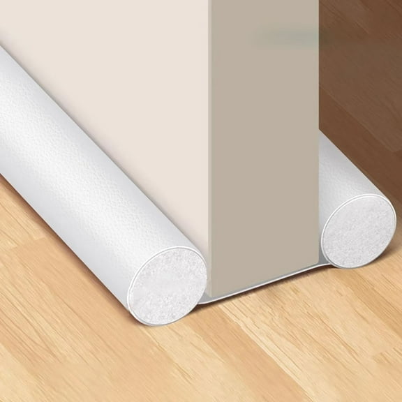 Adjustable Door Draft Stopper Sweep - Weather Stripping for Doors/Windows, Noise & Breeze Blocker, Fits Gaps Under Door. (White)