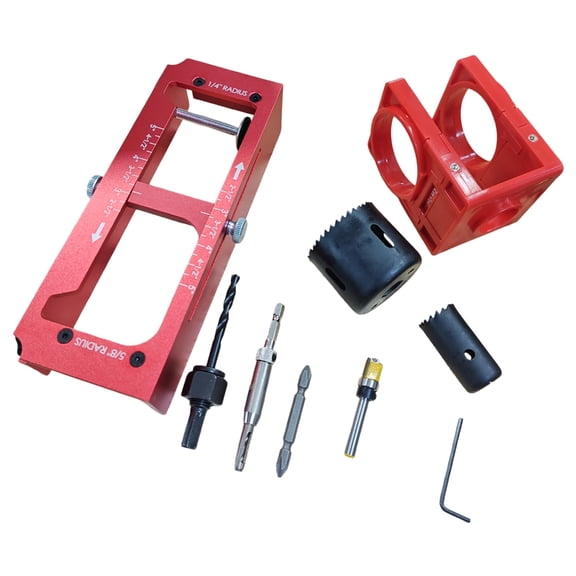 Adjustable Door Hinge Jigs for 2.5Inch to 5Inch Mortises with Locking Hole Drilling Kit Included Hinge Alignment Tool