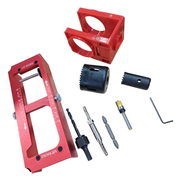 Adjustable Door Hinge Jigs with Locking Drill Set for Precise Mortise Installations