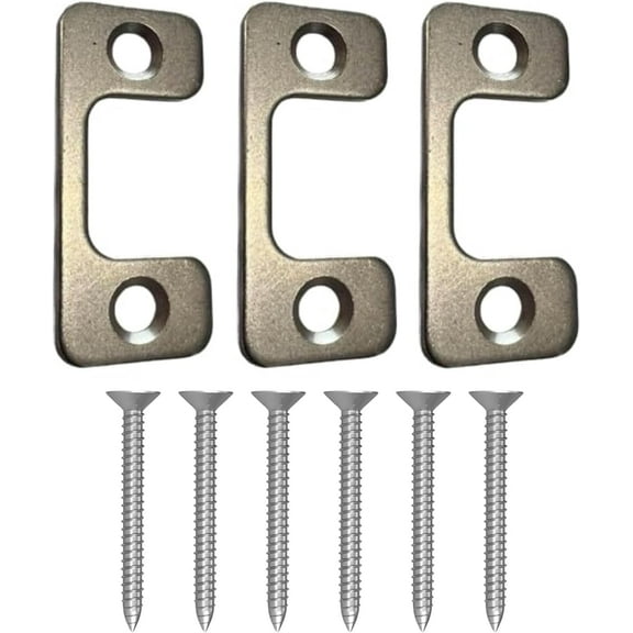 Adjustable Door Strike Plate 3-Pack, Deadbolt Alignment Kit
