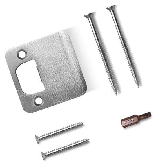 Adjustable Door Strikes Plate Stainless Steel Lock Tongue Buckle Plate With Screws For Worn Frames Slots Jamb Repair